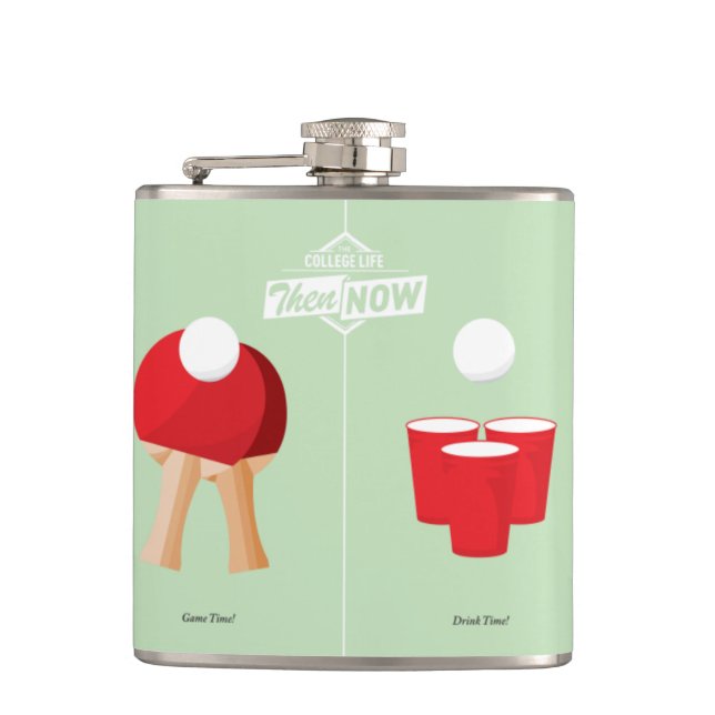 Then And Now: Ping Pong Hip Flask (Front)