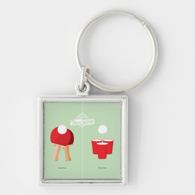 Then And Now: Ping Pong Key Ring (Front)