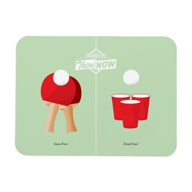 Then And Now: Ping Pong Magnet (Horizontal)