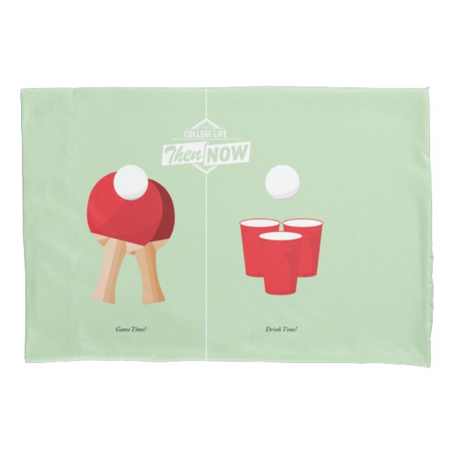 Then And Now: Ping Pong Pillowcase (Front-Left)