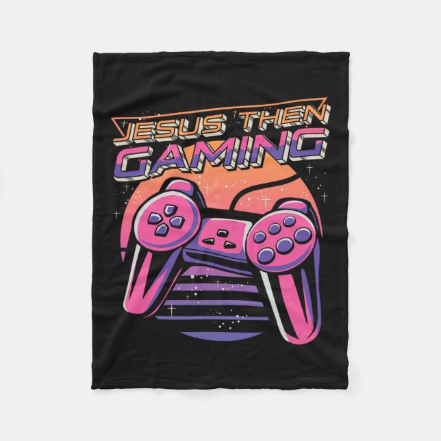 Then Gaming Gamer Christian Boys Video Game Contro Fleece Blanket (Front)