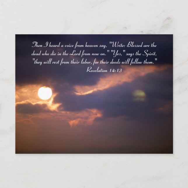 Then I heard a voice from heaven say, "Write: Bles Postcard (Front)