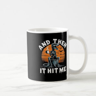 Then It Hit Me Vintage Halloween Skeleton Dinosaur Coffee Mug
