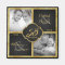 Then & Now Elegant Black and Gold 50th Wedding