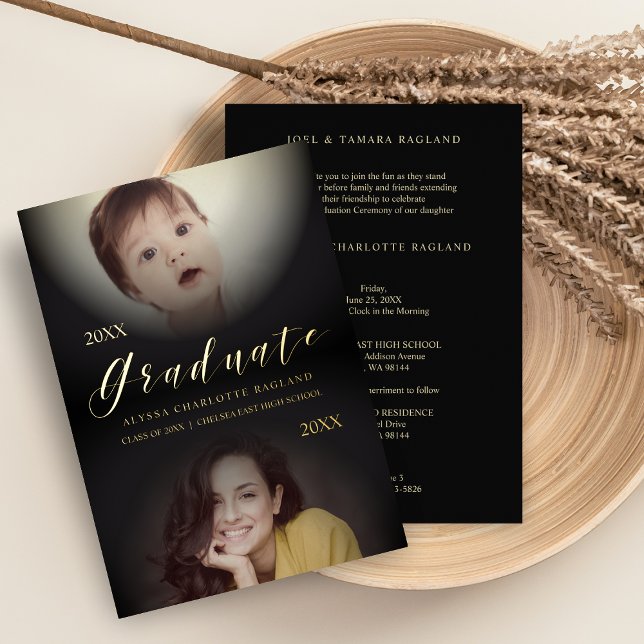 Then & Now Modern 2 Photos Graduation (Creator Uploaded)