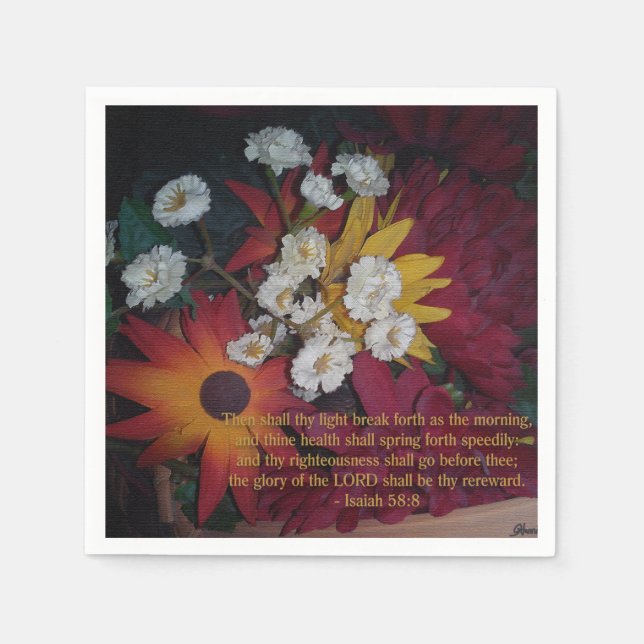 Then shall thy light break forth napkin (Front)