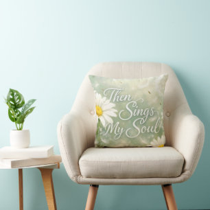 Then Sings My Soul Dandelions and Daisies Cushion