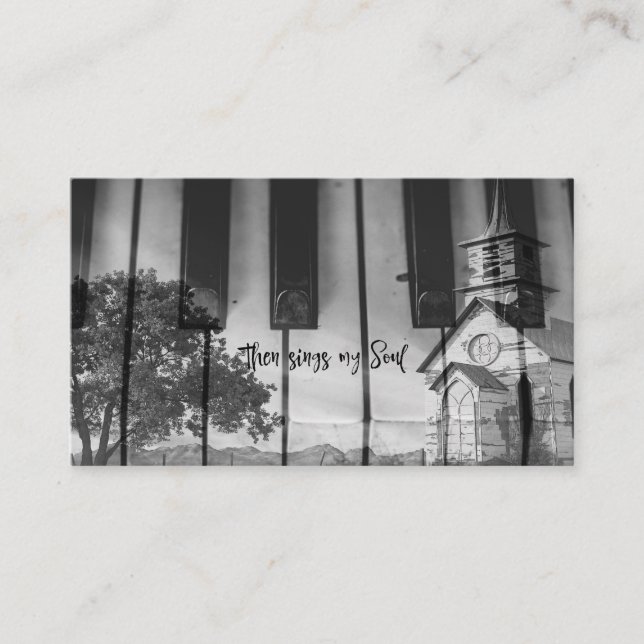 Then Sings my Soul with Country Church Keyboard Business Card (Front)
