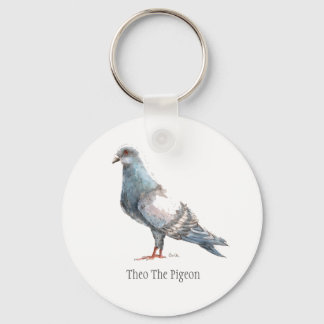 ‘Theo The Pigeon’ Bird Keyring