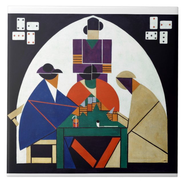 Theo van Doesburg - Card Players Tile (Front)