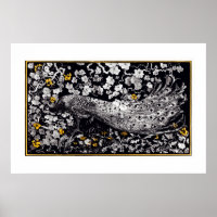 Theo Van Hoytema Retro Peacock Clip Art Black and