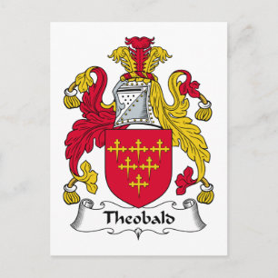 Theobald Family Crest Postcard