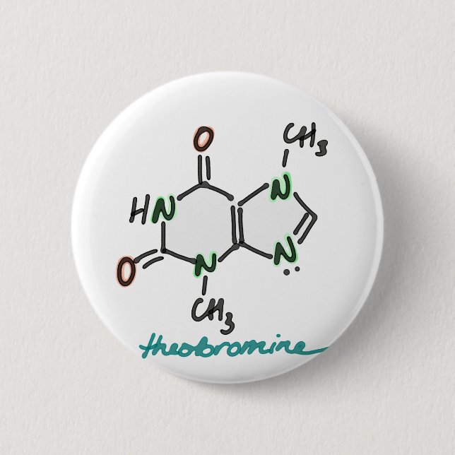 Theobromine (Chocolate Alkaloid) Button - Colour (Front)