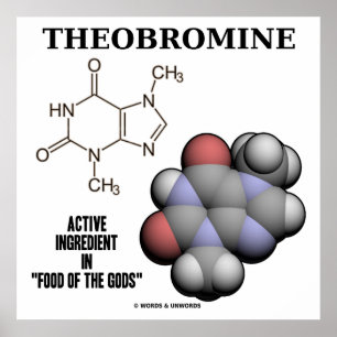 Theobromine Chocolate Molecule Active Ingredient Poster