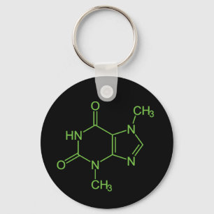 Theobromine Chocolate Molecule Chemical Diagram Key Ring