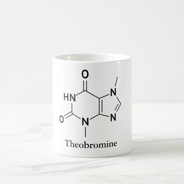 Theobromine Molecule Chemistry Chocolate Lovers Coffee Mug (Center)