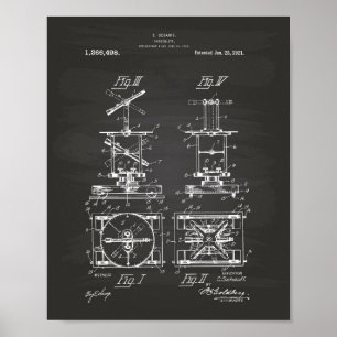 Theodolite 1921 Patent Art Chalkboard Poster
