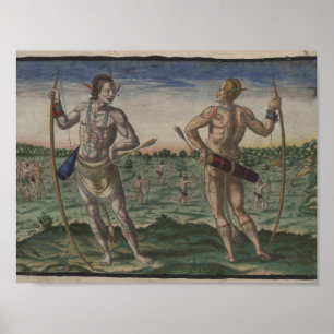 Theodor de Bry, 1528-1598, Native American in Body Poster