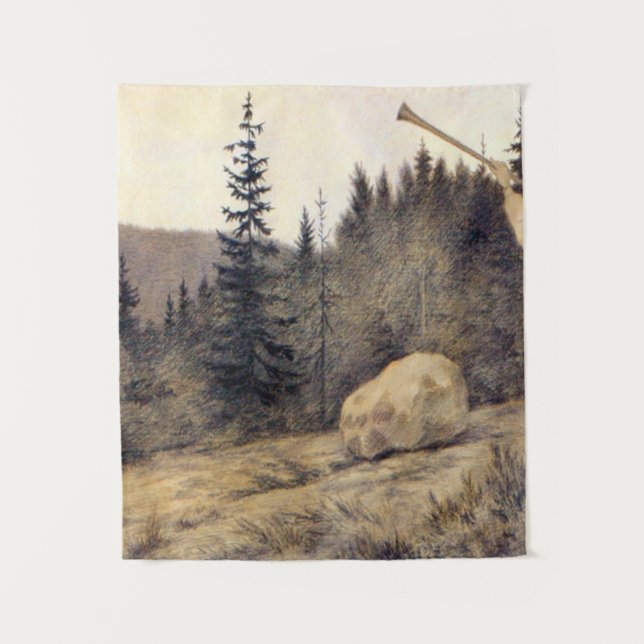 Theodor Kittelsen - Op Under Fjeldet Toner En Lur Tapestry (Front)