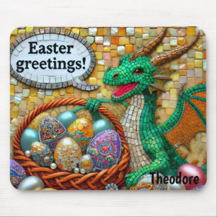 THEODORE ~ DRAGON'S EASTER GREETINGS Eggs ~ Mouse Mat