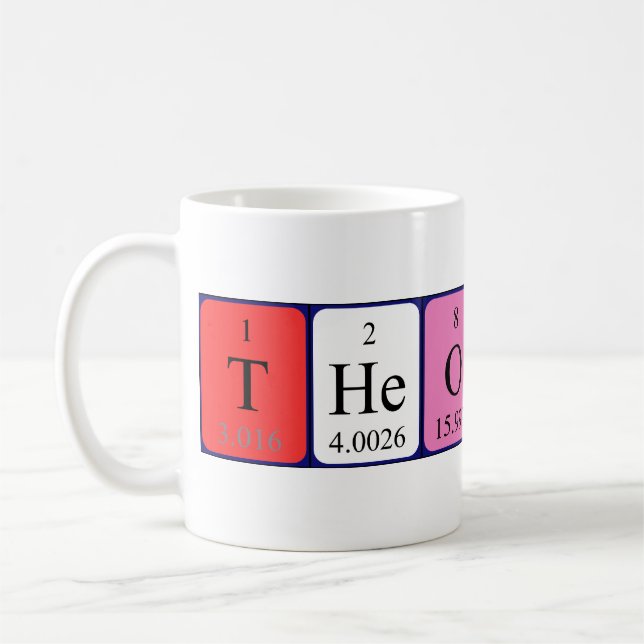 Theodore periodic table name mug (Left)