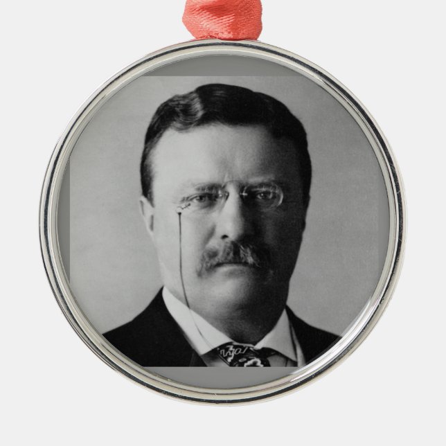 Theodore Roosevelt 26th President Metal Tree Decoration (Front)