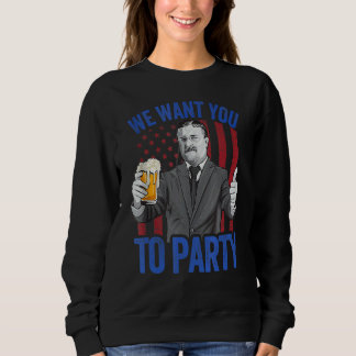 Theodore Roosevelt 4th Of July Men American Flag U Sweatshirt