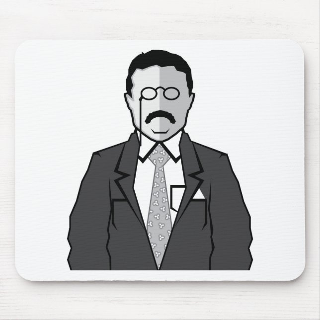Theodore Roosevelt cartoon Mouse Mat (Front)