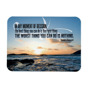 Theodore Roosevelt Inspirational Quote "Decision" Magnet