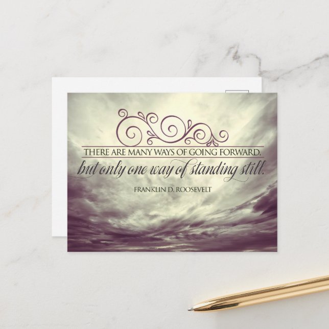 Theodore Roosevelt Inspirational Quote "Standing" Postcard (Front/Back In Situ)