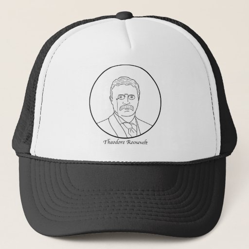 Image of Theodore Roosevelt Line Portrait Trucker Hat