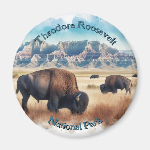 Theodore Roosevelt National Park Bison Souvenir  Magnet