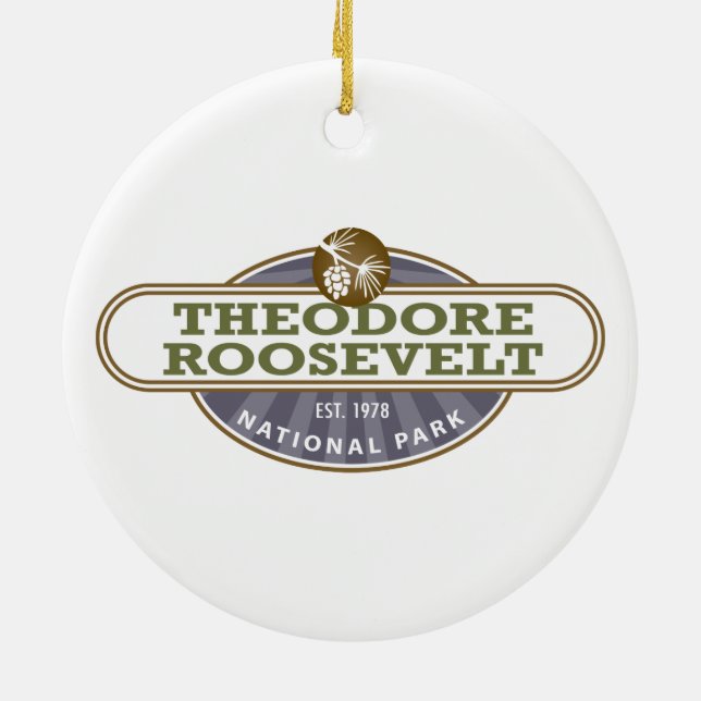 Theodore Roosevelt National Park Ceramic Tree Decoration (Back)