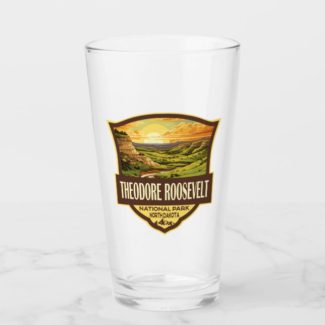 Theodore Roosevelt National Park Illustration Art Glass (Front)