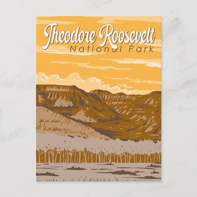 Theodore Roosevelt National Park Illustration Art Postcard (Front)