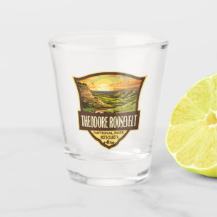 Theodore Roosevelt National Park Illustration Art Shot Glass