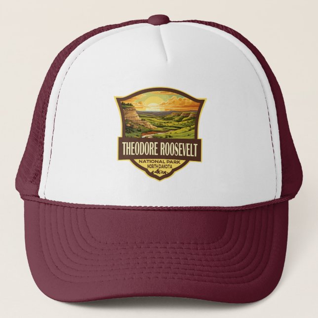 Theodore Roosevelt National Park Illustration Art Trucker Hat (Front)