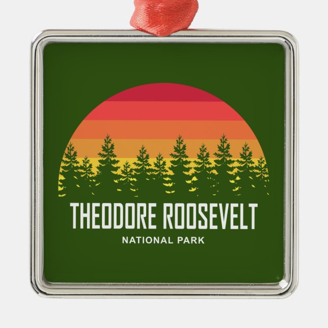 Theodore Roosevelt National Park Metal Tree Decoration (Front)