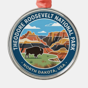 Theodore Roosevelt National Park North Dakota Metal Tree Decoration