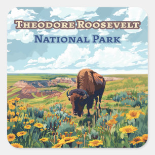 Theodore Roosevelt National Park North Dakota Square Sticker