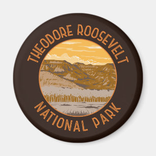 Theodore Roosevelt National Park Retro Distressed Magnet