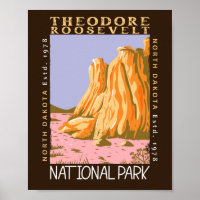 Theodore Roosevelt National Park Retro Distressed