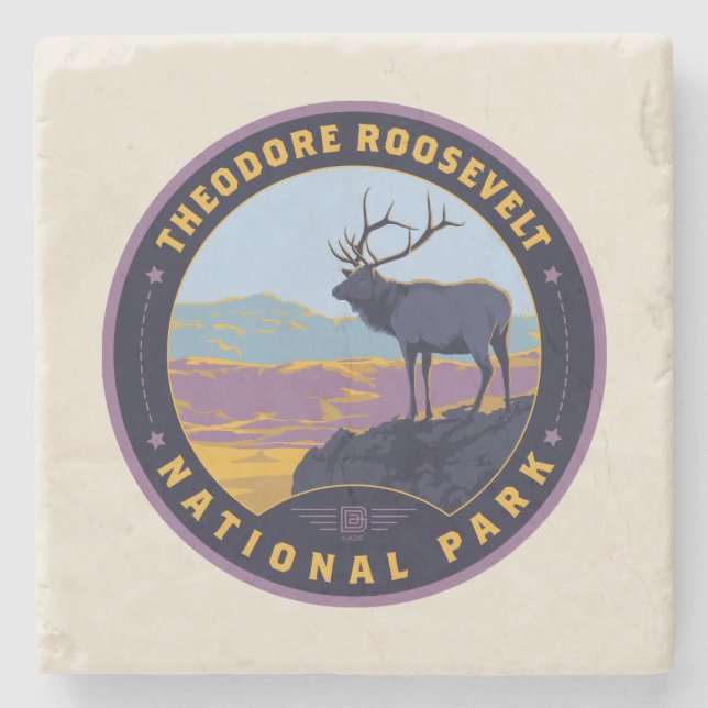 Theodore Roosevelt National Park Stone Coaster (Front)