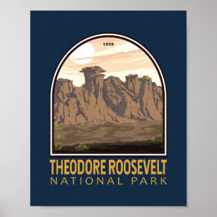Theodore Roosevelt National Park Vintage Emblem Poster