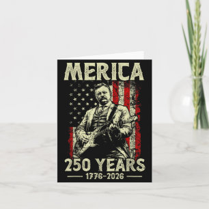 Theodore Roosevelt Playing Guitar Rock N Roll Card