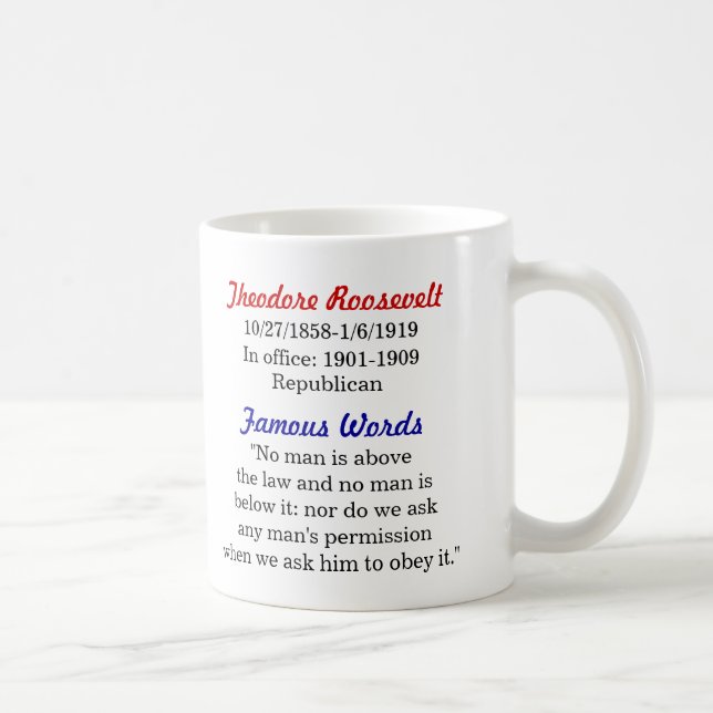 Theodore Roosevelt Quote Mug (Right)