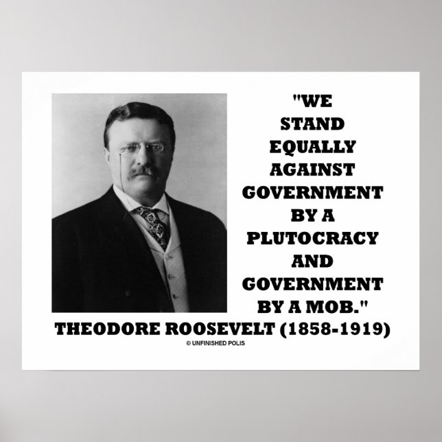 Theodore Roosevelt Stand Government Plutocracy Mob Poster (Front)