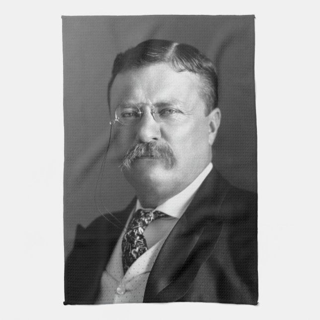 Theodore Roosevelt Teddy President Republican Tea Towel (Vertical)