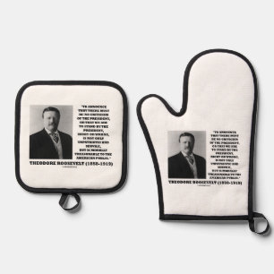 Theodore Roosevelt Treasonable American Public Oven Mitt & Pot Holder Set