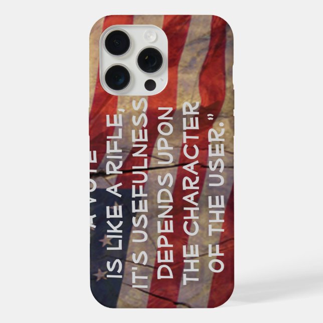Theodore Roosevelt Vote Quote US Flag iPhone Case (Back)
